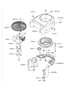 Fh721v As26 Cooling Equipment Diagram and Parts List for M60-KW 53BB5D8X750-25HP-OHV Cub Cadet Lawn Tractor